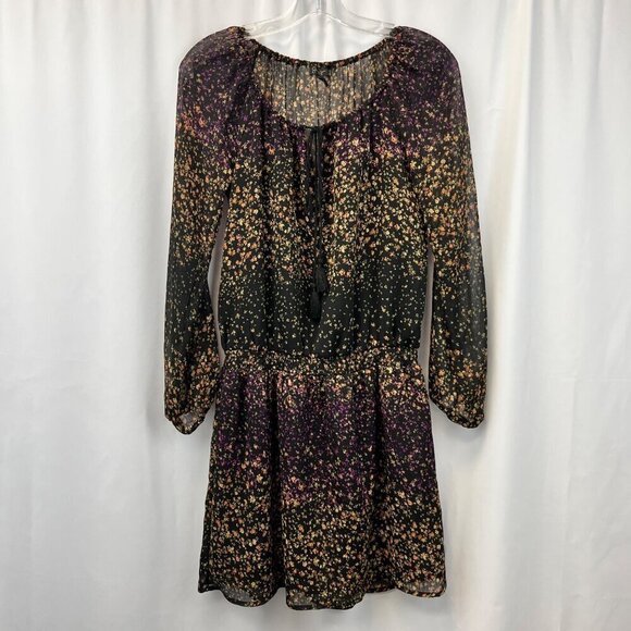 Jessica Simpson Women’s Long Sleeve Boho Dress Drop Elastic Waist Floral Print S - Picture 1 of 8